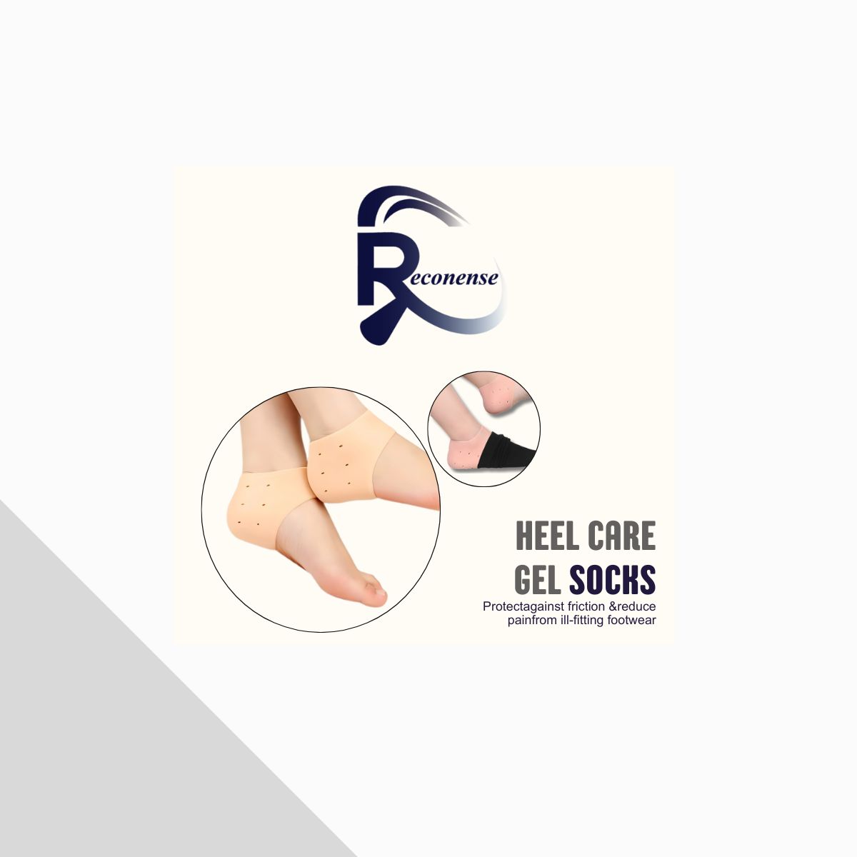 Heel care gel socks breathable design